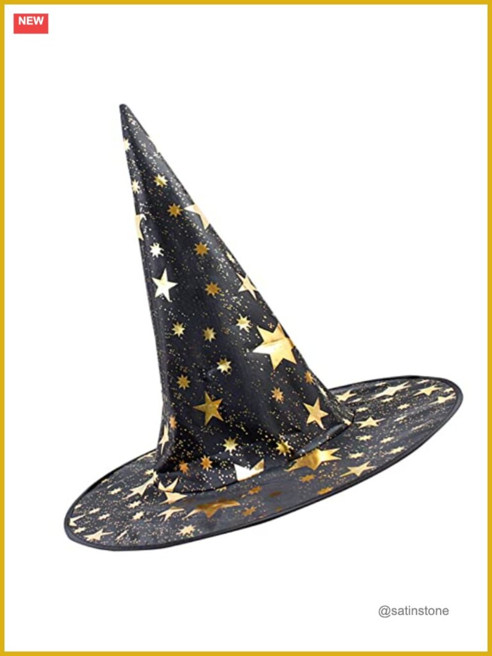 Witch Hat Halloween Costume Accessory Pointed Star Design